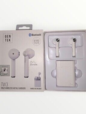 TW3 True Wireless Earbuds in White with Charging Case
